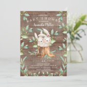 Rustic Baby Bunny Bunny Mam Baby shower Kaart (Staand voorkant)