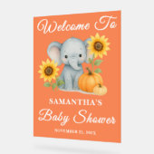 Rustic Baby Elephant Herfst Baby shower Welkom Acryl Bord (Hoek)