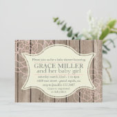 Rustic Baby Girl Shower Kaart (Staand voorkant)