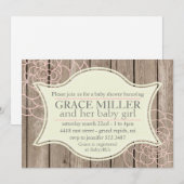 Rustic Baby Girl Shower Kaart (Voorkant / Achterkant)