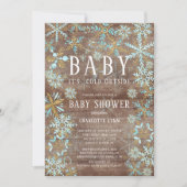 Rustic Baby Het is koud Baby shower buiten jongens Kaart (Voorkant)