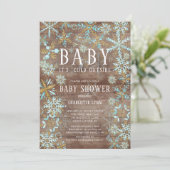 Rustic Baby Het is koud Baby shower buiten jongens Kaart (Staand voorkant)