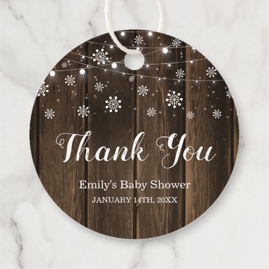 Rustic Baby Het is koud buiten het Baby shower van Bedankjes Labels (Achterkant)
