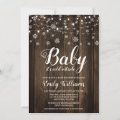 Rustic Baby Het is koud buiten het Baby shower van Kaart (Voorkant)