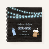Rustic Baby is Brewing Blue Baby shower gastenboek Notitieboek (Voorkant)