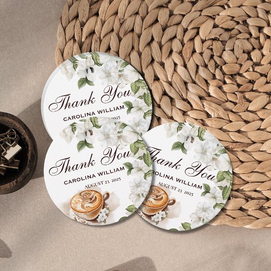 Rustic Baby is het brouwen van koffie Baby shower Bedankjes Labels