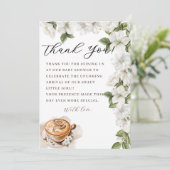 Rustic Baby is het brouwen van koffie Baby shower Bedankkaart (Staand voorkant)