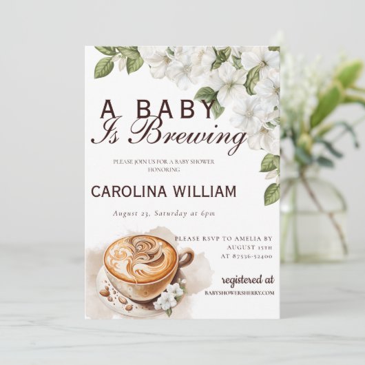 Rustic Baby is het brouwen van koffie Baby shower Kaart (Staand voorkant)