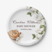 Rustic Baby is het brouwen van koffie Baby shower Papieren Bordje (Voorkant)