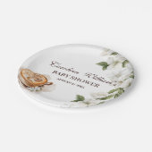 Rustic Baby is het brouwen van koffie Baby shower Papieren Bordje (Gekanteld)