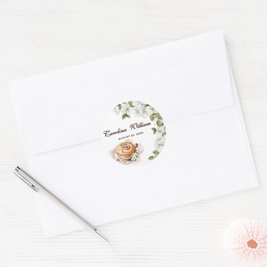 Rustic Baby is het brouwen van koffie Baby shower Ronde Sticker (Envelop)
