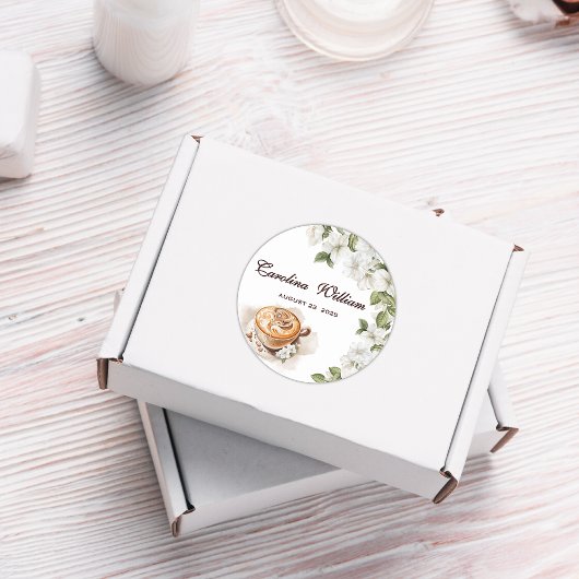 Rustic Baby is het brouwen van koffie Baby shower Ronde Sticker