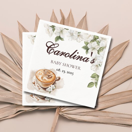 Rustic Baby is het brouwen van koffie Baby shower Servet