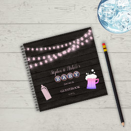 Rustic Baby is het brouwen van roze Baby shower ga Notitieboek