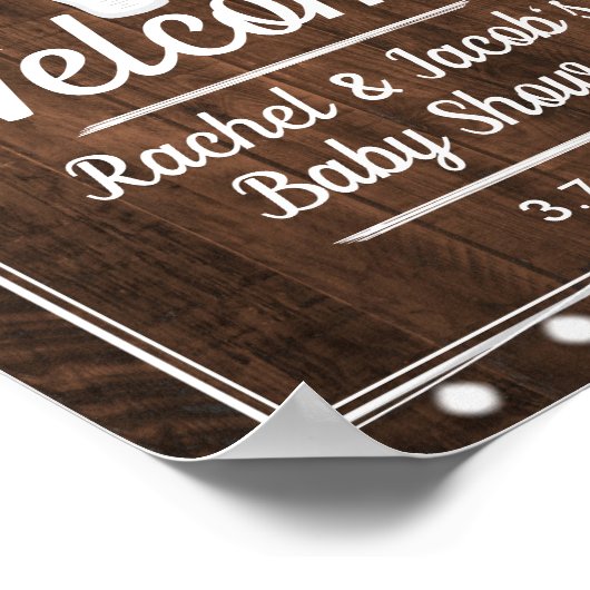 Rustic Baby is het Welkome Teken van het Baby show Poster (Hoek)