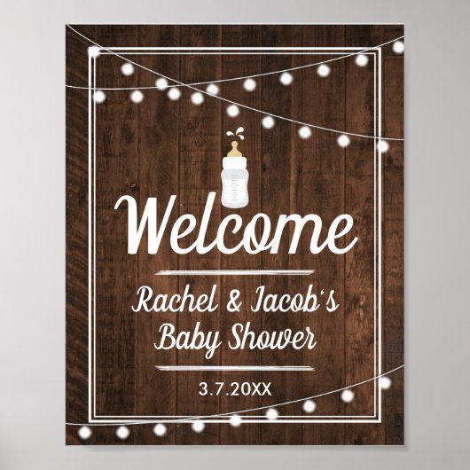 Rustic Baby is het Welkome Teken van het Baby show Poster (Voorkant)