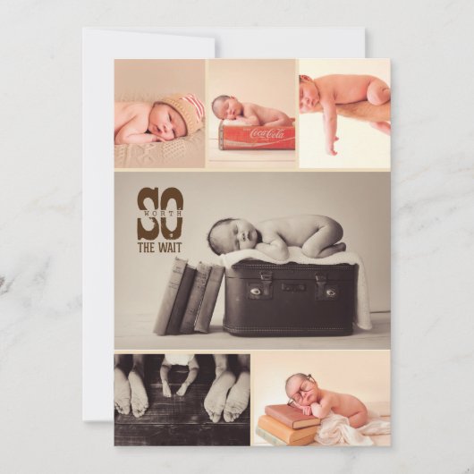 Rustic Baby Mededelingen - Jongen geboorteaankondi Aankondiging (Voorkant)