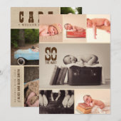 Rustic Baby Mededelingen - Jongen geboorteaankondi Aankondiging (Voorkant / Achterkant)