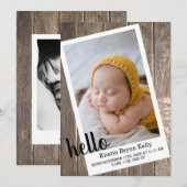 Rustic Baby Photo Birth Aankondiging (Voorkant / Achterkant)