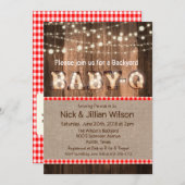 Rustic Baby Q BBQ Baby shower Uitnodiging (Voorkant / Achterkant)