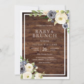 Rustic Baby shower Brunch Kaart (Voorkant)