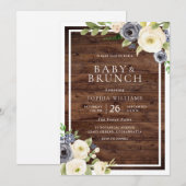 Rustic Baby shower Brunch Kaart (Voorkant / Achterkant)