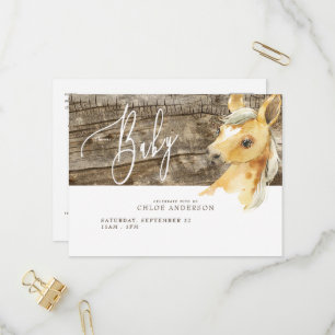 Rustic Baby shower Invitation Briefkaart