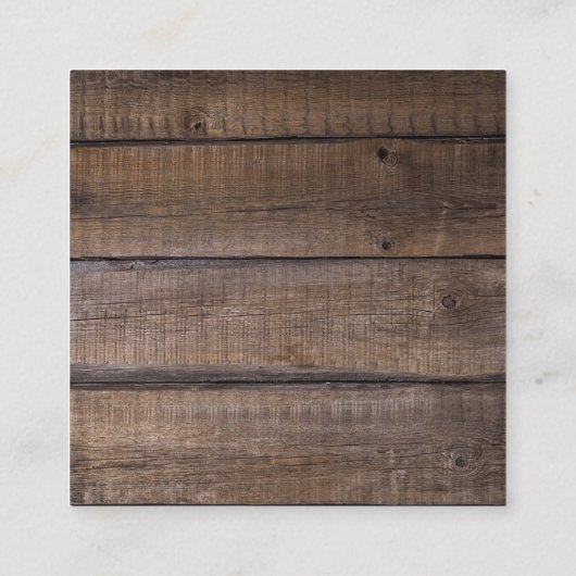 Rustic Baby shower raad eens hoeveel Kissenkaart Vierkante Visitekaartje (Achterkant)