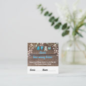 Rustic Baby shower raad eens hoeveel Kissenkaart Vierkante Visitekaartje (Staand voorkant)
