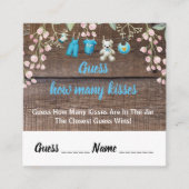 Rustic Baby shower raad eens hoeveel Kissenkaart Vierkante Visitekaartje (Voorkant)