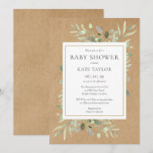 Rustic Baby shower|Sprinkle Waterverf Greenery Kaart (Voorkant / Achterkant)