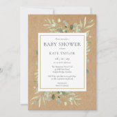 Rustic Baby shower|Sprinkle Waterverf Greenery Kaart (Voorkant)