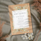 Rustic Baby shower|Sprinkle Waterverf Greenery Kaart