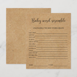 Rustic - Baby Woord Door Elkaar | Baby Shower Spel