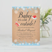 Rustic Baby zijn koude Baby shower buiten de feest Kaart (Staand voorkant)