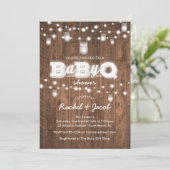 Rustic BaByQ Mason Jar Lights Baby shower Kaart (Staand voorkant)