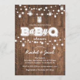 Rustic BaByQ Mason Jar Lights Baby shower Kaart