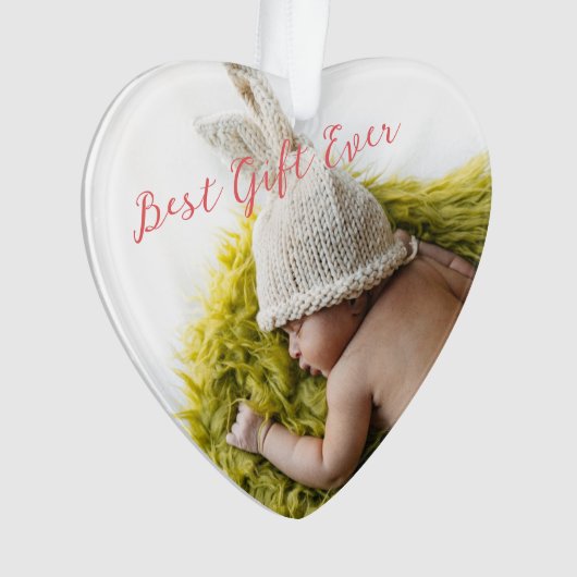 Rustic Baby's 1st Christmas Milestone Foto Ornament (voorkant)