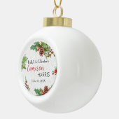 Rustic Baby's 1st Christmas Milestone Keramische Bal Ornament (Rechts)