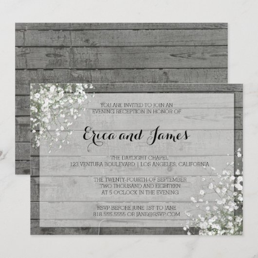 RUSTIC BABY'S AANVANGENDE INVITATIE #2 KAART (Voorkant / Achterkant)