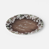 Rustic Baby's adem op donkerhout Papieren Bordje (Gekanteld)