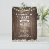 Rustic Baby's Afstuderen met de ringbandlampjes Kaart (Staand voorkant)