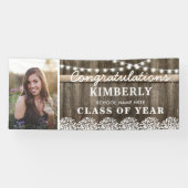 Rustic Babys Breath 2025 Afstuderen Foto Spandoek (Horizontaal)