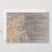 Rustic Baby's Breath Bridal Shower Invitations Kaart (Voorkant)