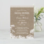 Rustic Baby's Breath Burlap Wedding Vrijgezellenfe Kaart (Staand voorkant)