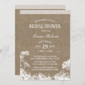 Rustic Baby's Breath Burlap Wedding Vrijgezellenfe Kaart (Voorkant / Achterkant)