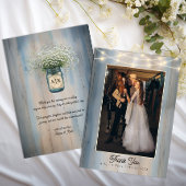 Rustic Baby's Breath Country Wedding Dank u Bedankkaart