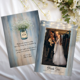 Rustic Baby's Breath Country Wedding Dank u Bedankkaart