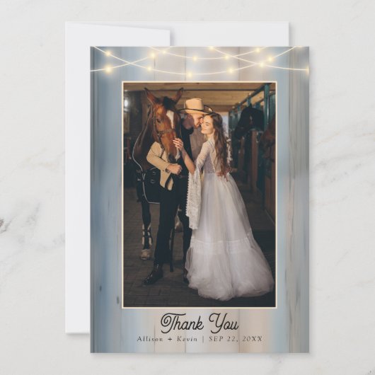 Rustic Baby's Breath Country Wedding Dank u Bedankkaart (Voorkant)