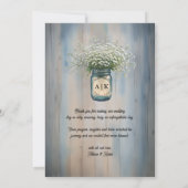 Rustic Baby's Breath Country Wedding Dank u Bedankkaart (Achterkant)